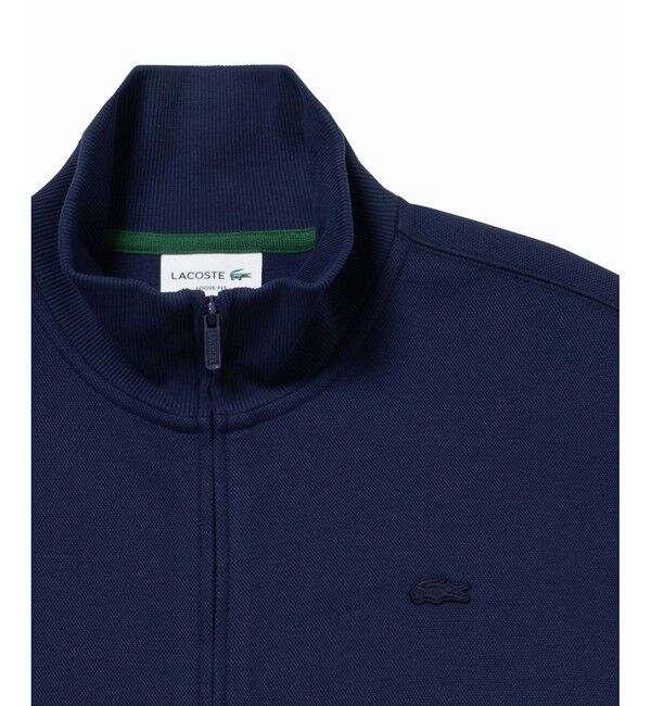 LACOSTE「鹿の子ダブルジップ ハイネック ドライバーズニット」|カーディガン|