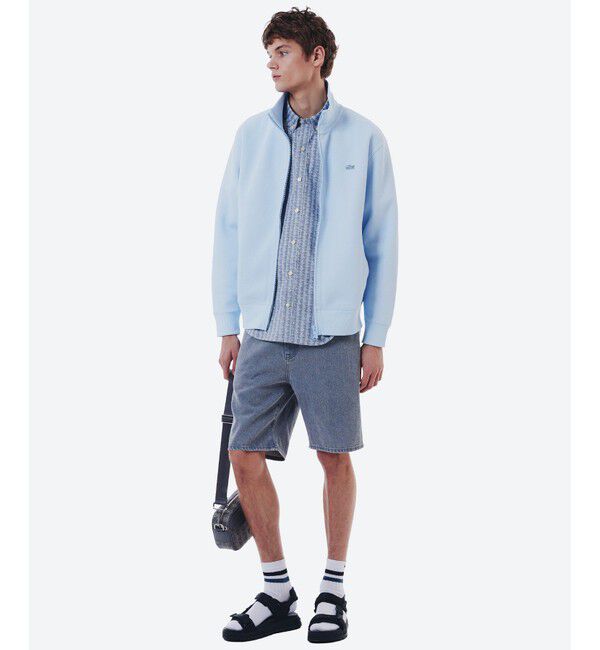 LACOSTE「鹿の子ダブルジップ ハイネック ドライバーズニット」|カーディガン|
