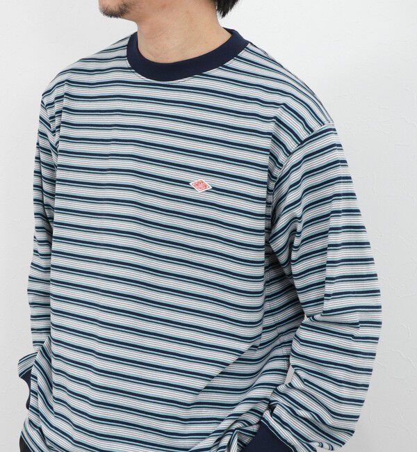NOLLEY'S goodman「【DANTON/ダントン】DT-C0200TCB STRIPE LONG SLEEVE T-SHIRT 26SS」|Tシャツ・カットソー|ブルー系その他