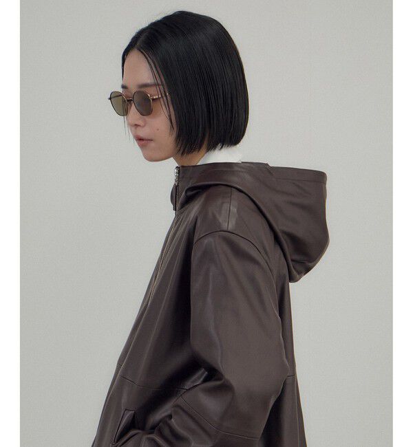 SALON adam et rope'「レザーライクフーデッドパーカー」|ブルゾン・スタジャン|
