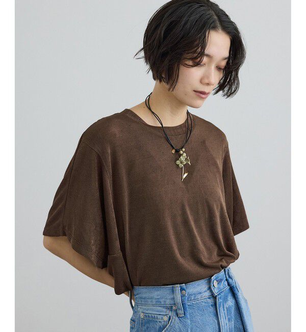SALON adam et rope'「【WEB限定】ジービルニュアンスTシャツ」|Tシャツ・カットソー|ブラウン系(22)
