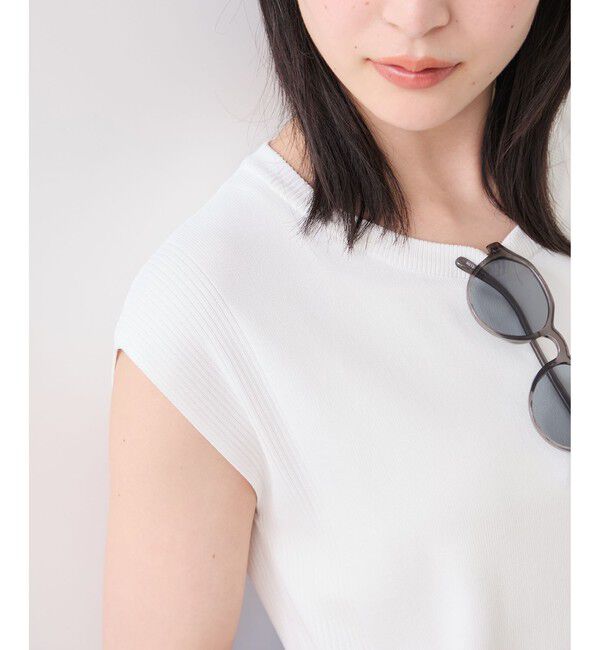 VIS「【WEB限定カラー】ICE BEAUTY 美人スリーブニットプルオーバ/UVケア・接触冷感」|ニット・セーター|