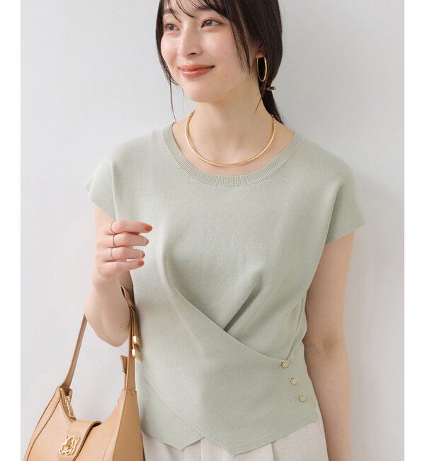 VIS「ICE BEAUTY クロスデザインニットプルオーバー/UVケア・接触冷感」|ニット・セーター|