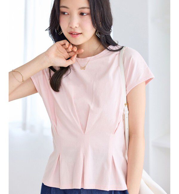 VIS「ウエストタックデザインTシャツ」|Tシャツ・カットソー|ピンク(63)