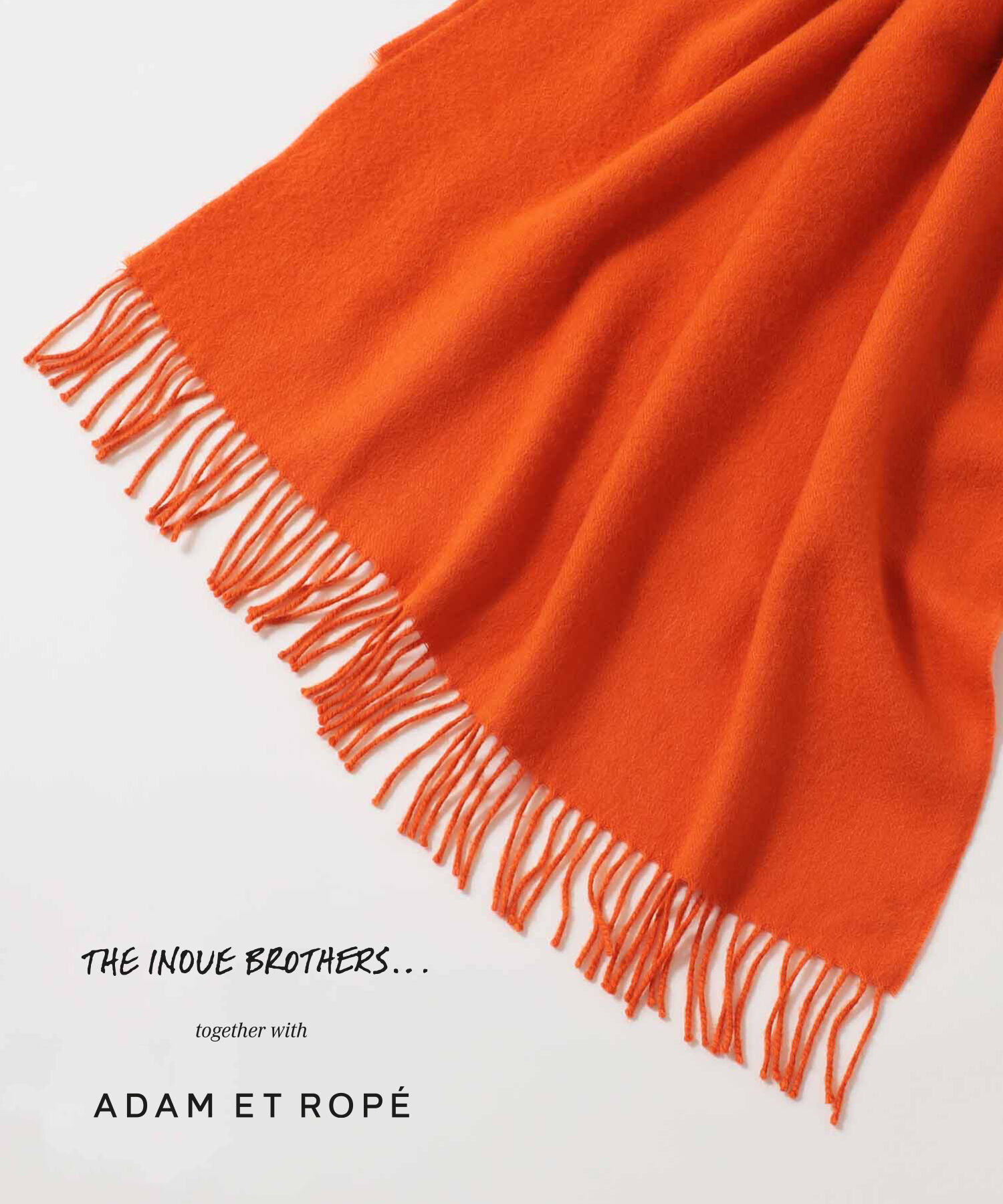 ADAM ET ROPE'「【THE INOUE BROTHERS together with ADAM ET ROPE'】大判ストール / UNISEX」|マフラー|オレンジ(70)