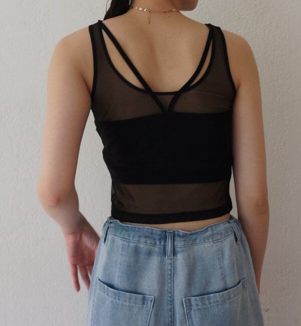  「【earthy_/アーシー】カップ付きチュールタンク」|Tシャツ・カットソー|