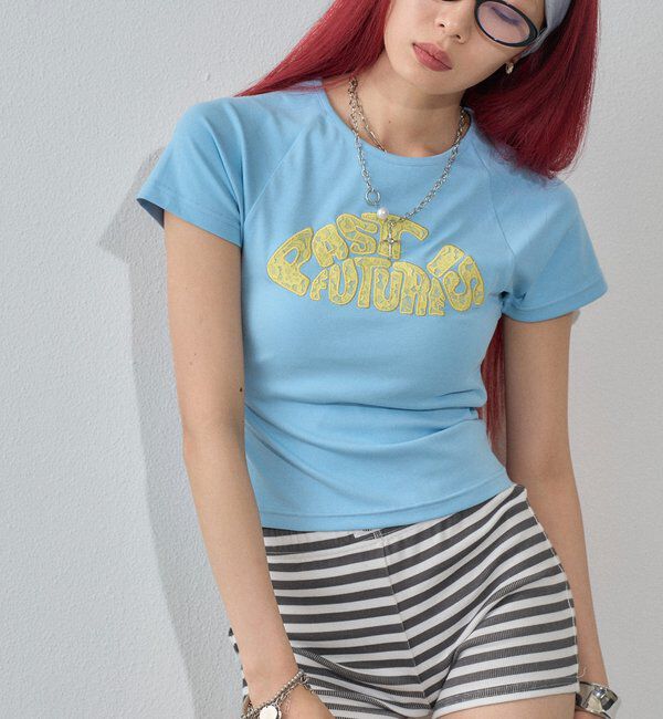  「【WEB限定カラーあり】デフォルメレースロゴチビT」|Tシャツ・カットソー|サックスブルー