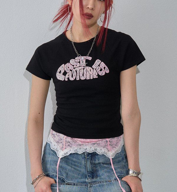  「【WEB限定カラーあり】デフォルメレースロゴチビT」|Tシャツ・カットソー|ブラック