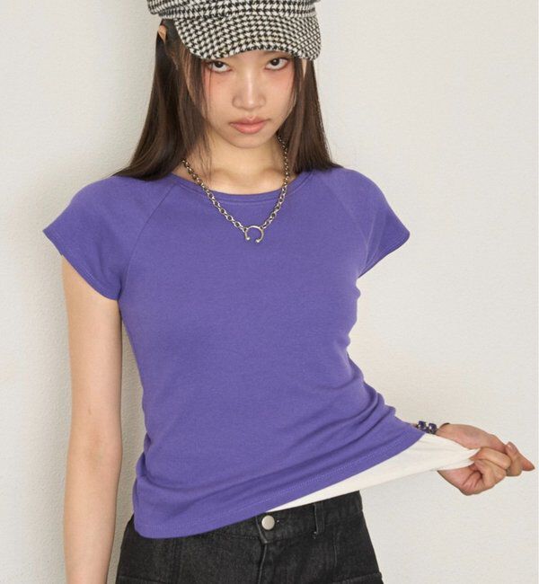  「【SLOPPY/WEB限定カラーあり】リブチビTEE」|Tシャツ・カットソー|パープル