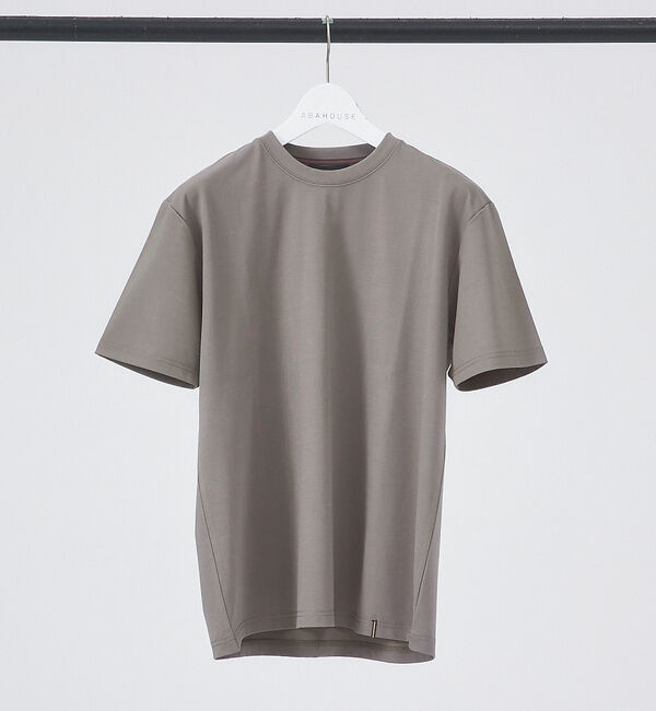 ABAHOUSE「【クルーネック】ストレッチ ポンチ 半袖Tシャツ」|Tシャツ・カットソー|グレージュ