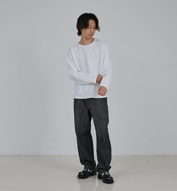 ABAHOUSE「【AH ABAHOUSE】モダン カノコ クルーネック ロングスリーブTシャツ」|Tシャツ・カットソー|