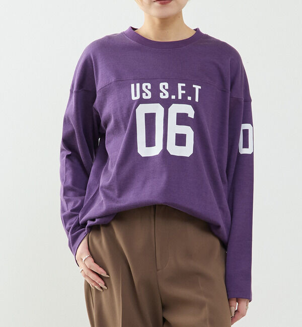 SOFFITTO「フットボールロングTシャツ」|Tシャツ・カットソー|パープル