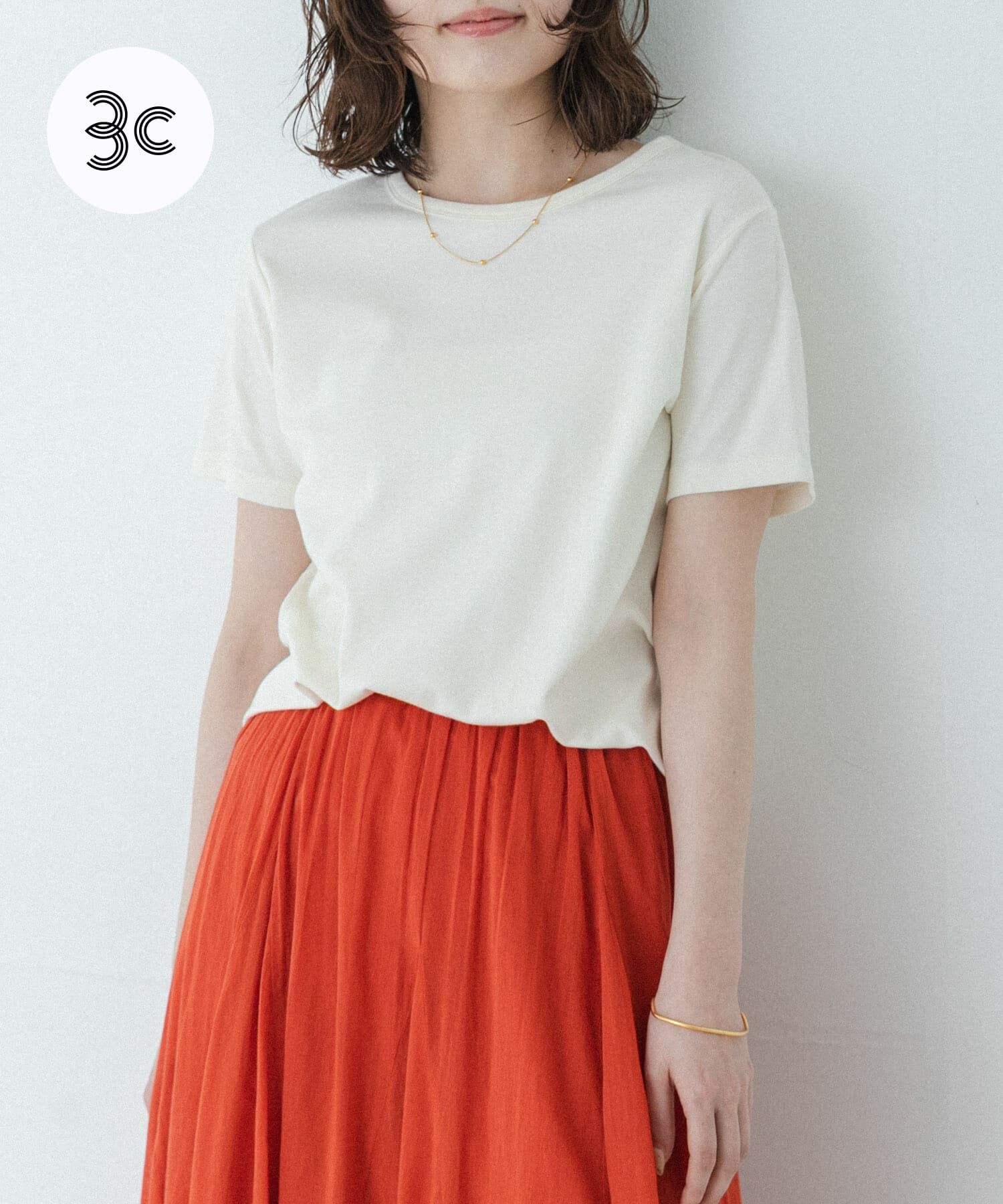 Sonny Label 「オーガニックコットンコンパクトスムースTシャツ」|Tシャツ・カットソー|オフホワイト