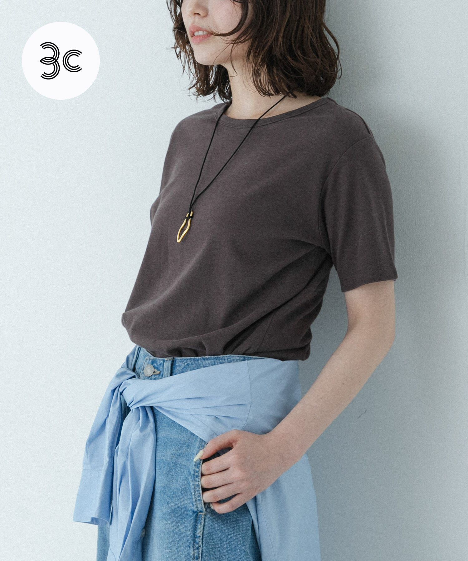 Sonny Label 「オーガニックコットンコンパクトスムースTシャツ」|Tシャツ・カットソー|ブラウン