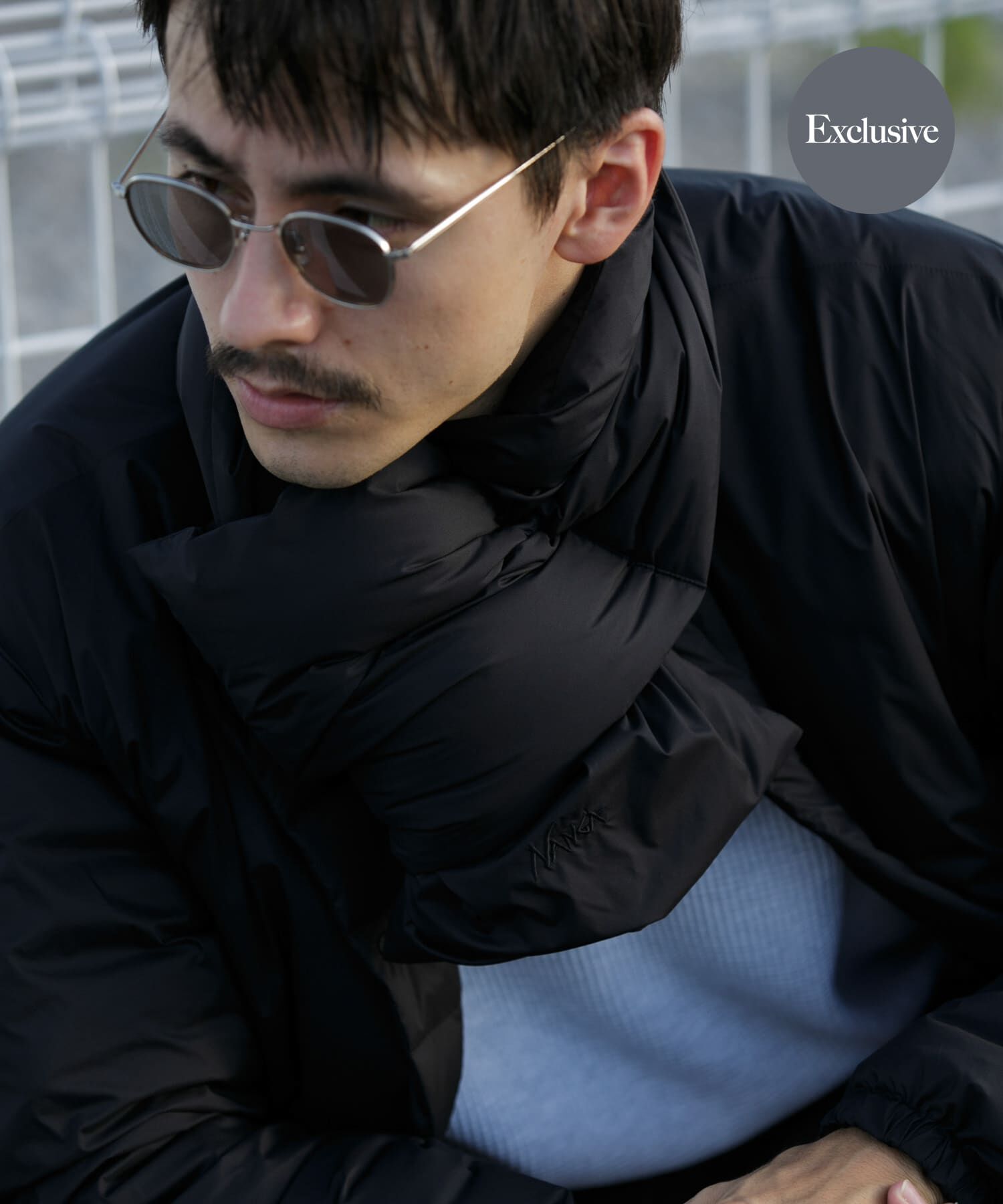 URBAN RESEARCH DOORS「『別注』NANGA&times;DOORS　DOWN MUFFLER」|マフラー|ブラック