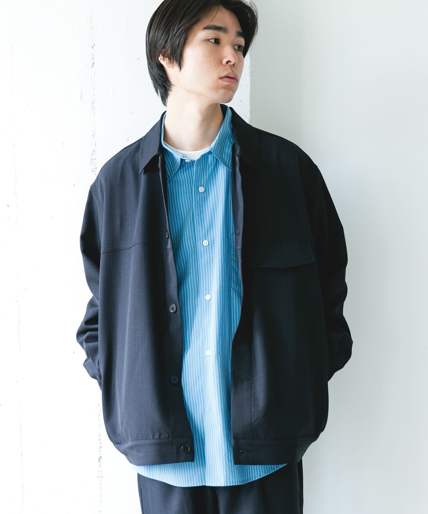 URBAN RESEARCH DOORS「『吸水速乾』セオアルファトラッカージャケット」|ノーカラーコート|