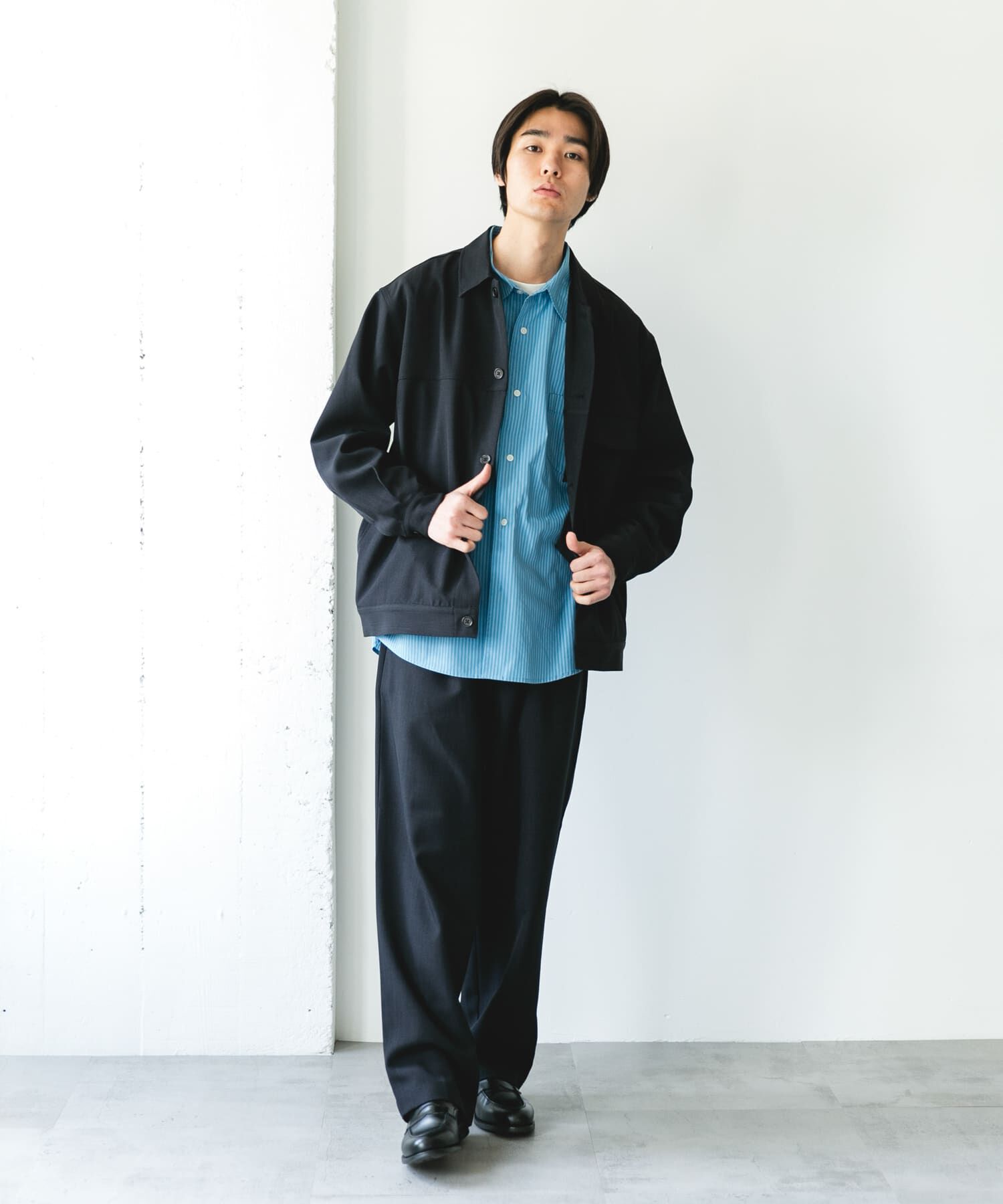 URBAN RESEARCH DOORS「『吸水速乾』セオアルファトラッカージャケット」|ノーカラーコート|