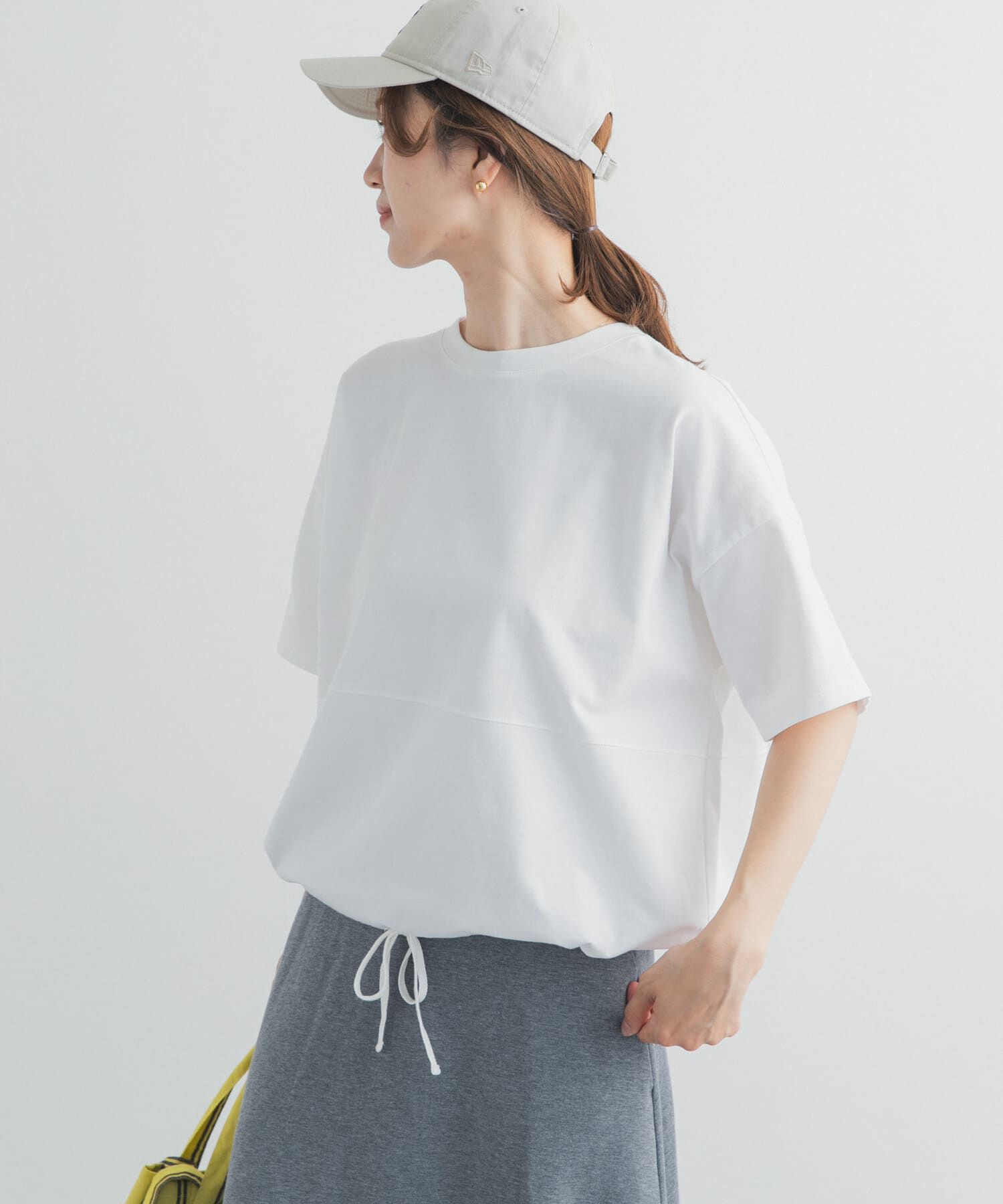 URBAN RESEARCH DOORS「ヘムドロストプルオーバー」|Tシャツ・カットソー|オフホワイト