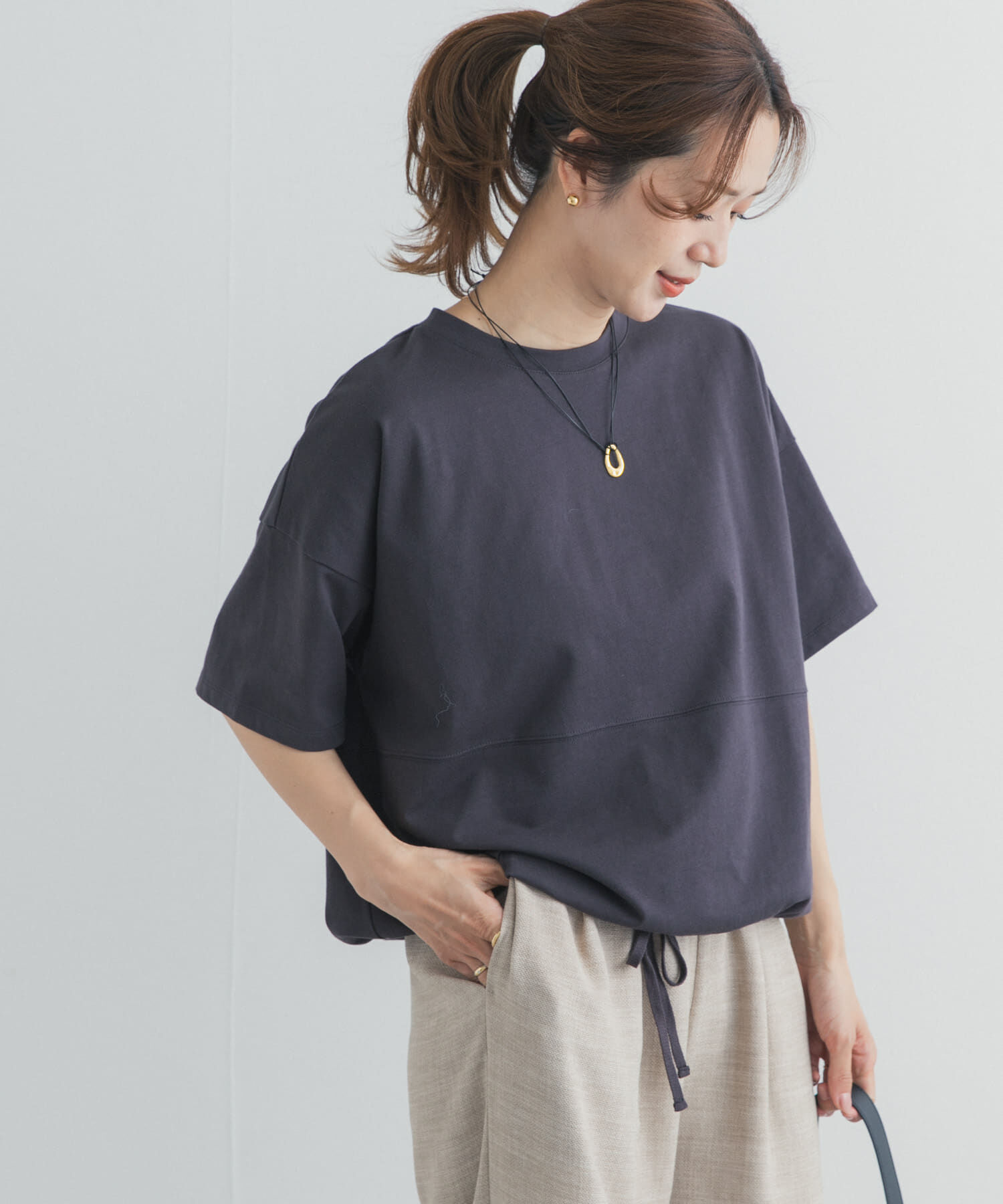 URBAN RESEARCH DOORS「ヘムドロストプルオーバー」|Tシャツ・カットソー|