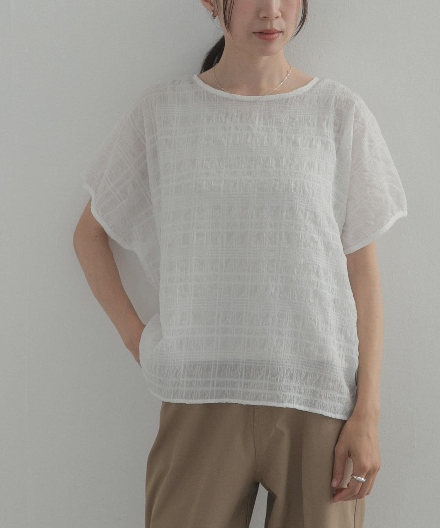 URBAN RESEARCH DOORS「シアーチェックレイヤードブラウス」|シャツ・ブラウス|
