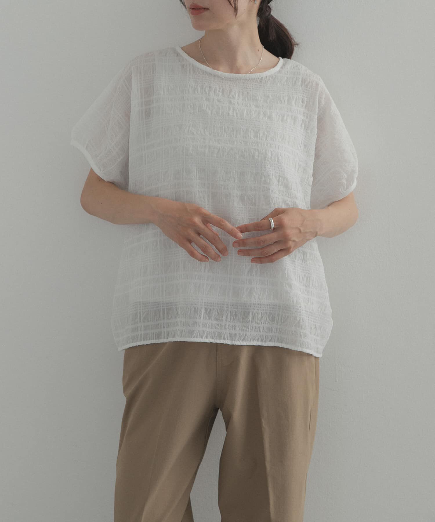 URBAN RESEARCH DOORS「シアーチェックレイヤードブラウス」|シャツ・ブラウス|