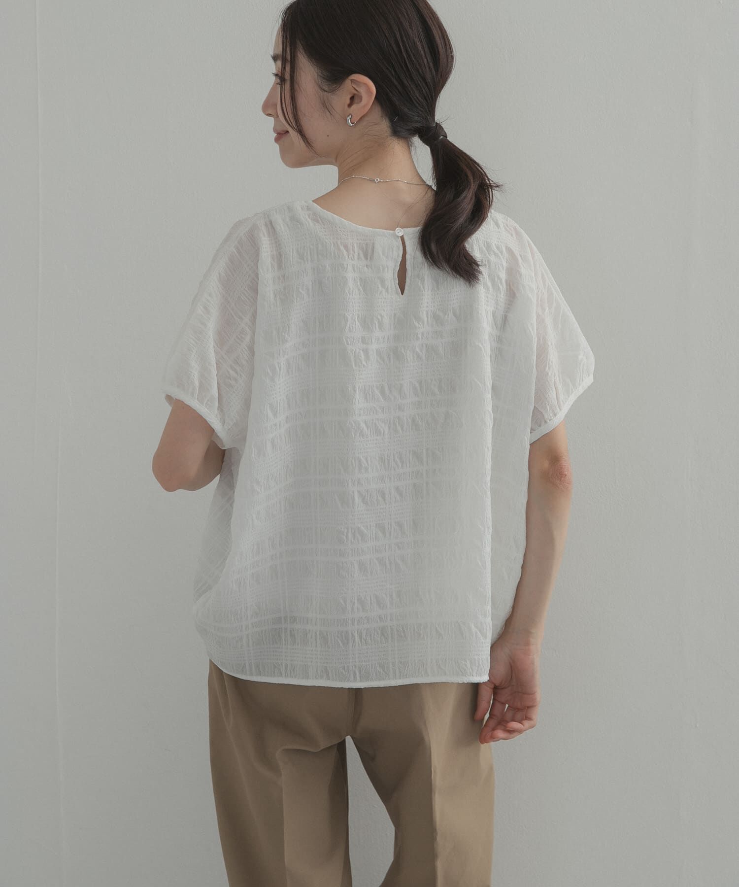 URBAN RESEARCH DOORS「シアーチェックレイヤードブラウス」|シャツ・ブラウス|