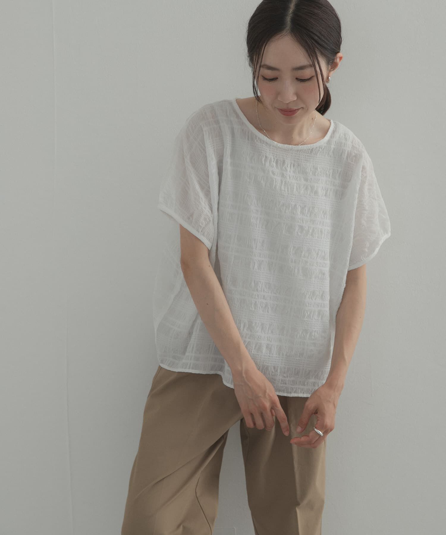 URBAN RESEARCH DOORS「シアーチェックレイヤードブラウス」|シャツ・ブラウス|