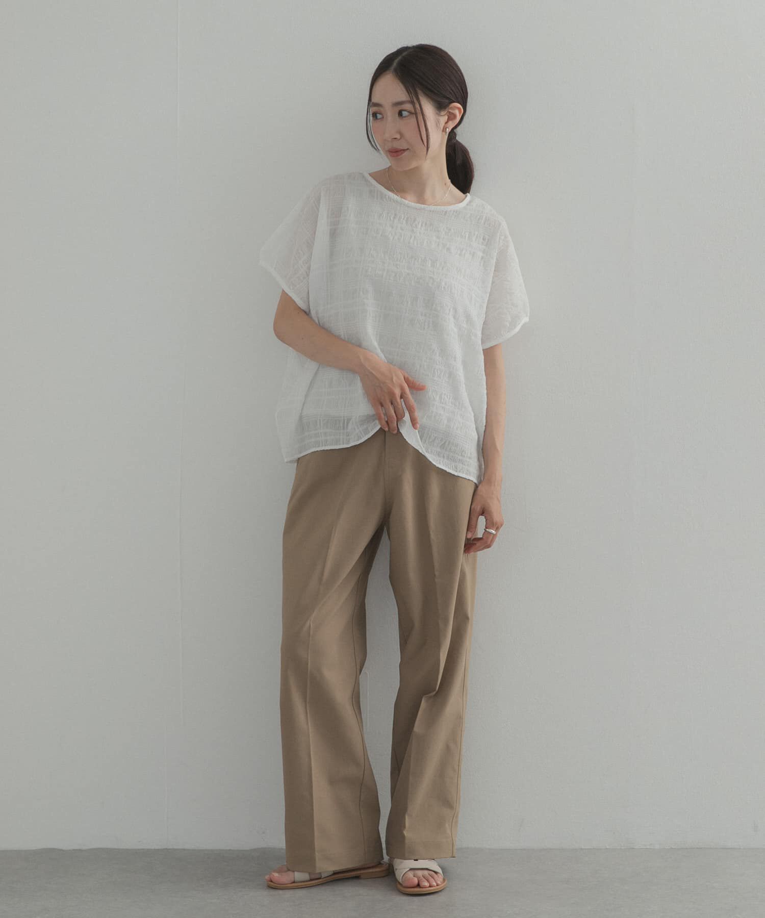 URBAN RESEARCH DOORS「シアーチェックレイヤードブラウス」|シャツ・ブラウス|