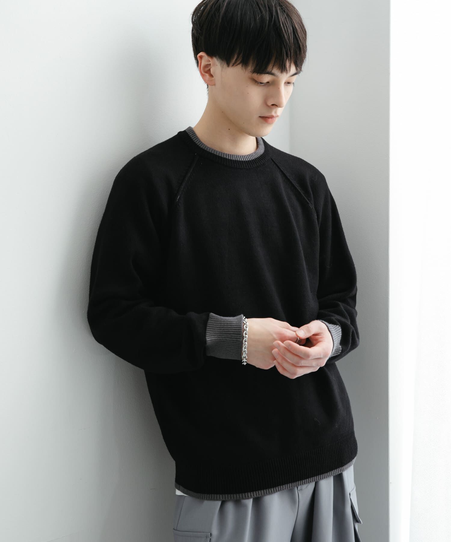 SENSE OF PLACE by URBAN RESEARCH「『ユニセックス』『洗濯可』ストレッチリブハイショクラインニット」|ニット・セーター|