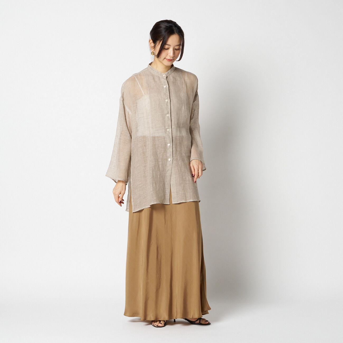 HELIOPOLE「HELIOPOLE CUPRO MAXI FLARE SKIRT」|スカート|
