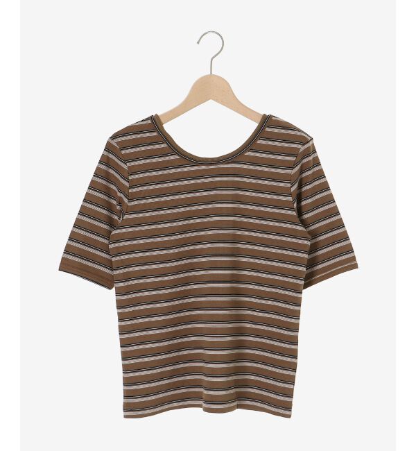  「マルチボーダーリブTシャツ」|Tシャツ・カットソー|