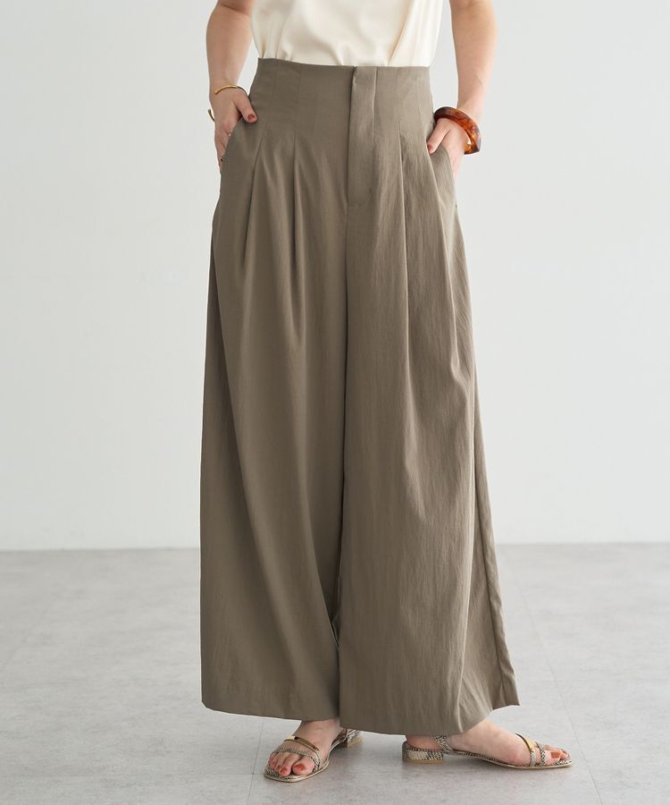 YECCA VECCA「ドライタッチストレッチワイドパンツ」|その他|Dark beige