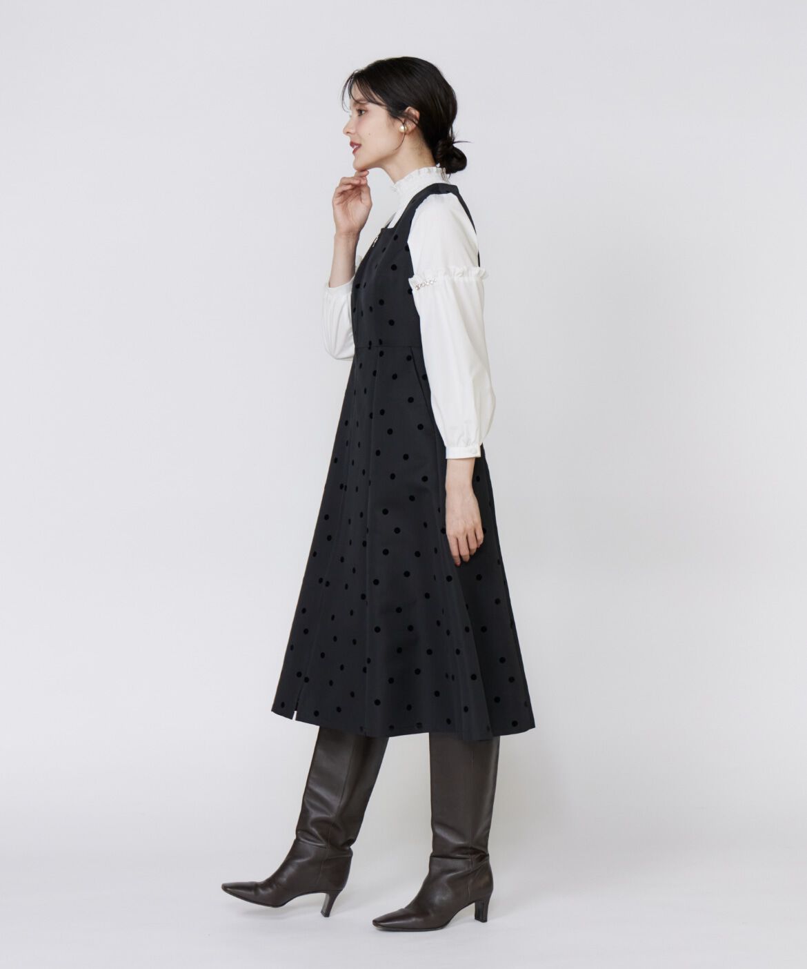 Maglie le cassetto「《M Maglie le cassetto》《WEB・POPUP限定》ドットフロッキーワンピース」|ワンピース|