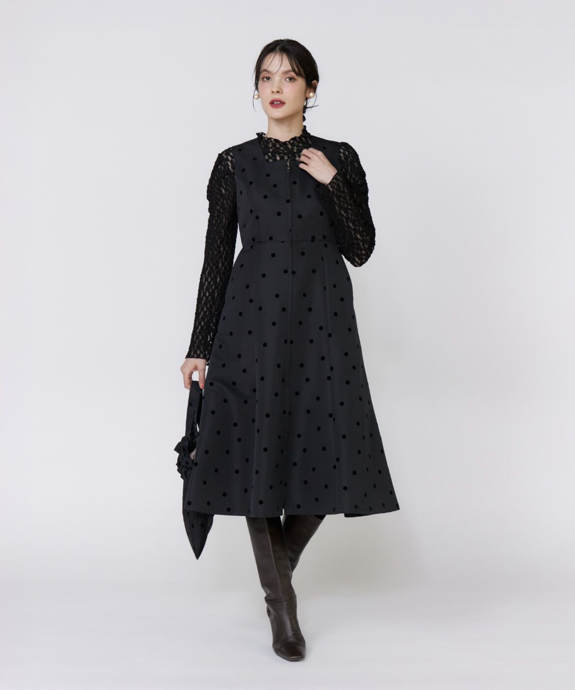 Maglie le cassetto「《M Maglie le cassetto》《WEB・POPUP限定》ドットフロッキーワンピース」|ワンピース|