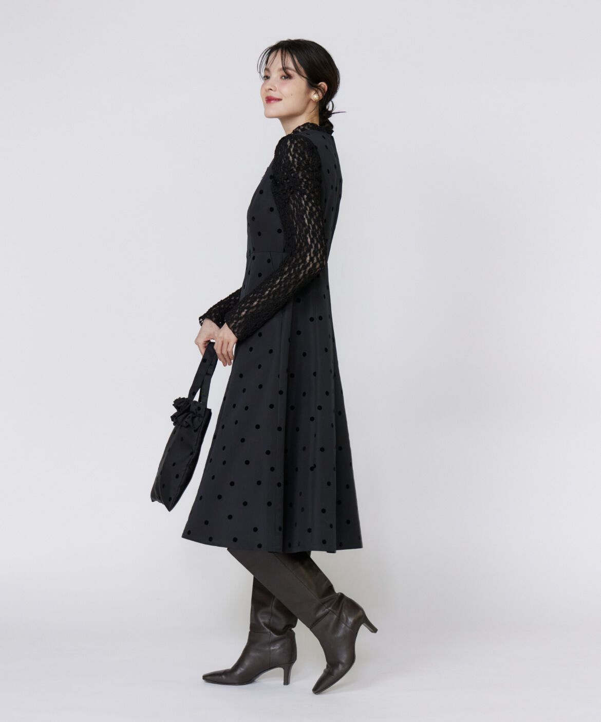 Maglie le cassetto「《M Maglie le cassetto》《WEB・POPUP限定》ドットフロッキーワンピース」|ワンピース|
