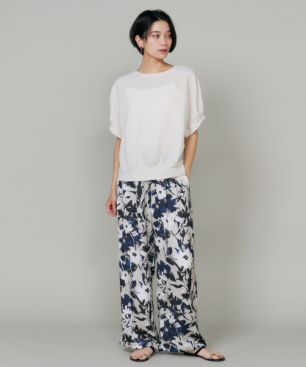 INED「裾ギャザードルマンスリーブカットソー」|Tシャツ・カットソー|