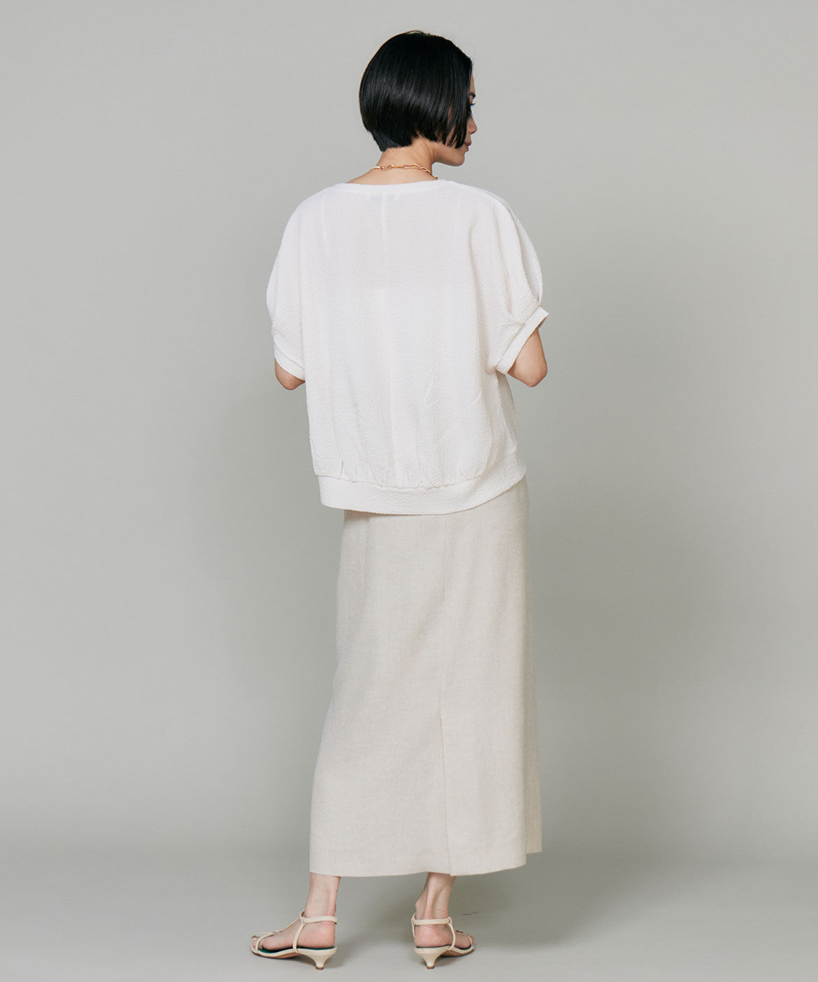 INED「裾ギャザードルマンスリーブカットソー」|Tシャツ・カットソー|