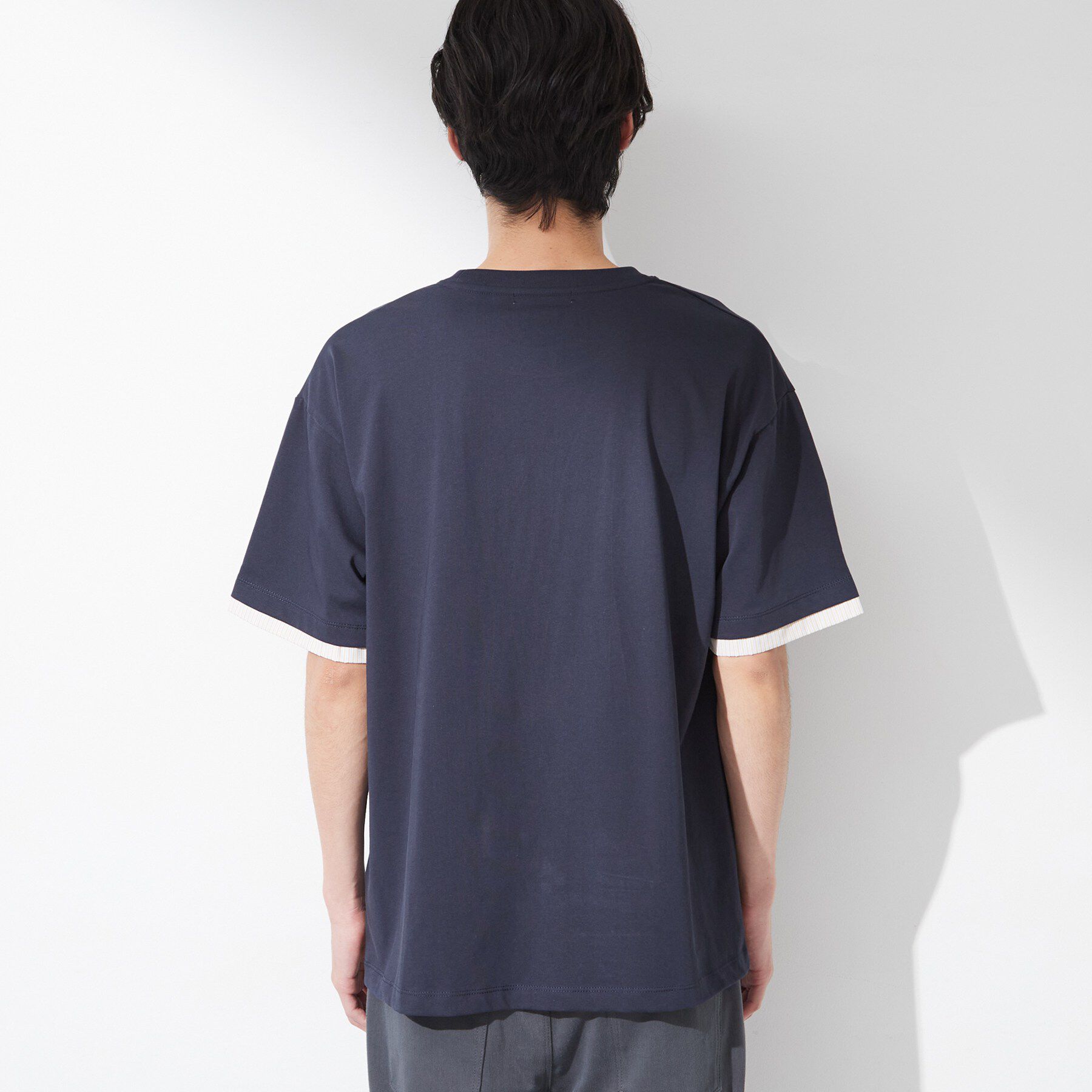 THE SHOP TK「【マシンウォッシャブル】袖レイヤード半袖Tシャツ」|Tシャツ・カットソー|