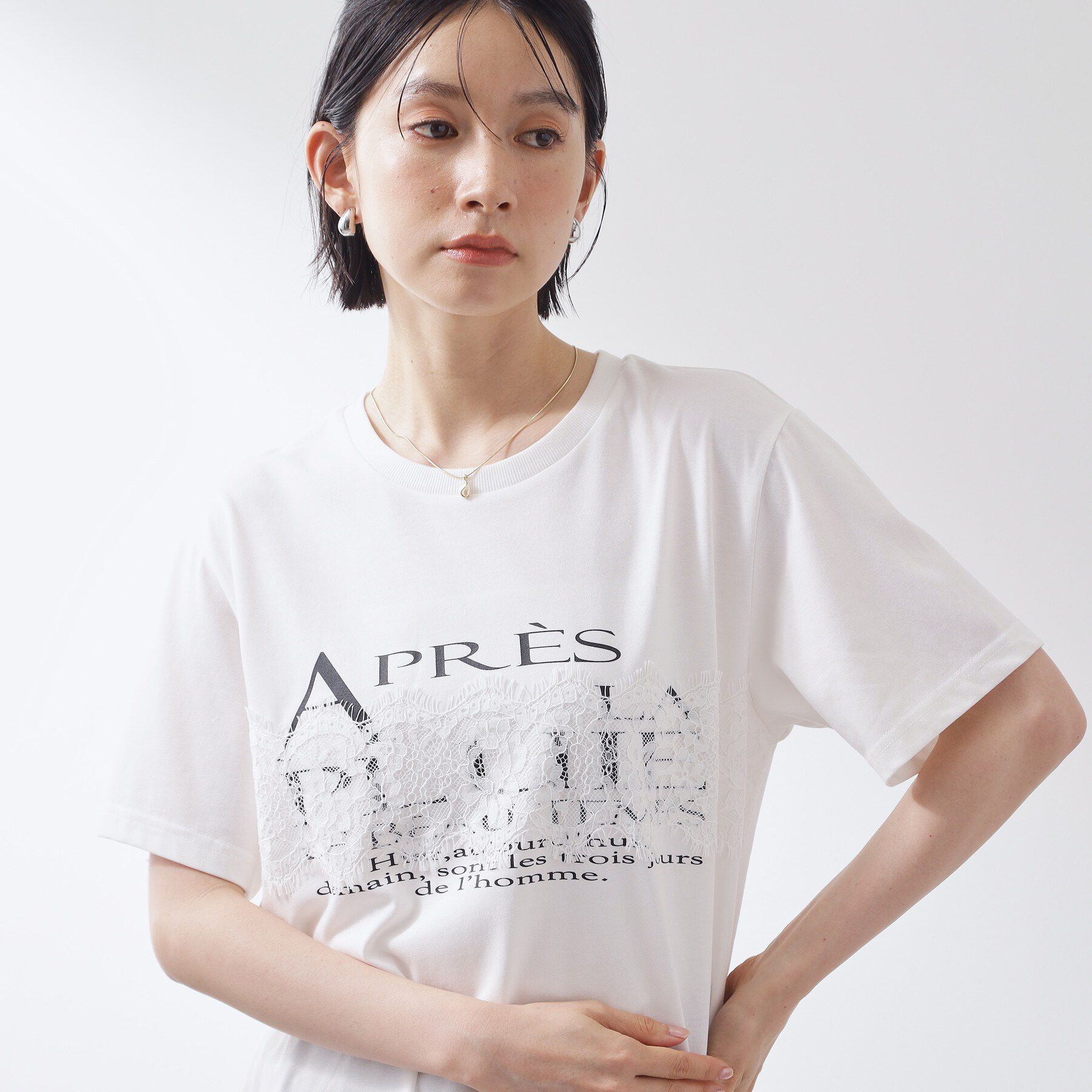 THE SHOP TK「【ひんやり/吸水速乾】ロゴレースカバーリングTシャツ」|Tシャツ・カットソー|