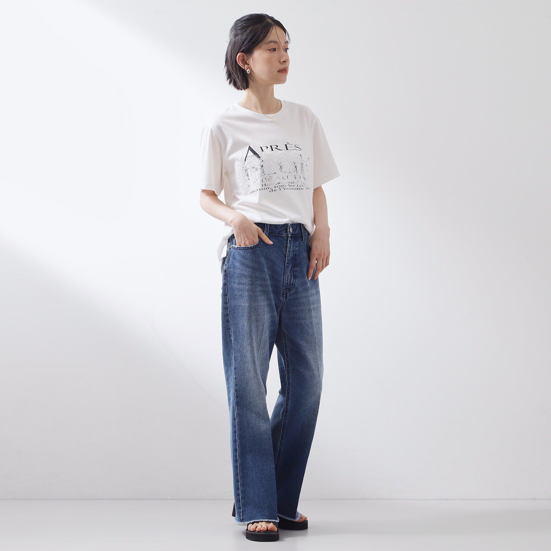 THE SHOP TK「【ひんやり/吸水速乾】ロゴレースカバーリングTシャツ」|Tシャツ・カットソー|
