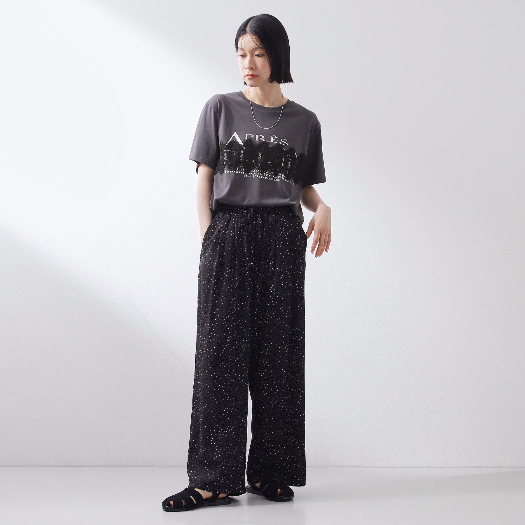 THE SHOP TK「【ひんやり/吸水速乾】ロゴレースカバーリングTシャツ」|Tシャツ・カットソー|