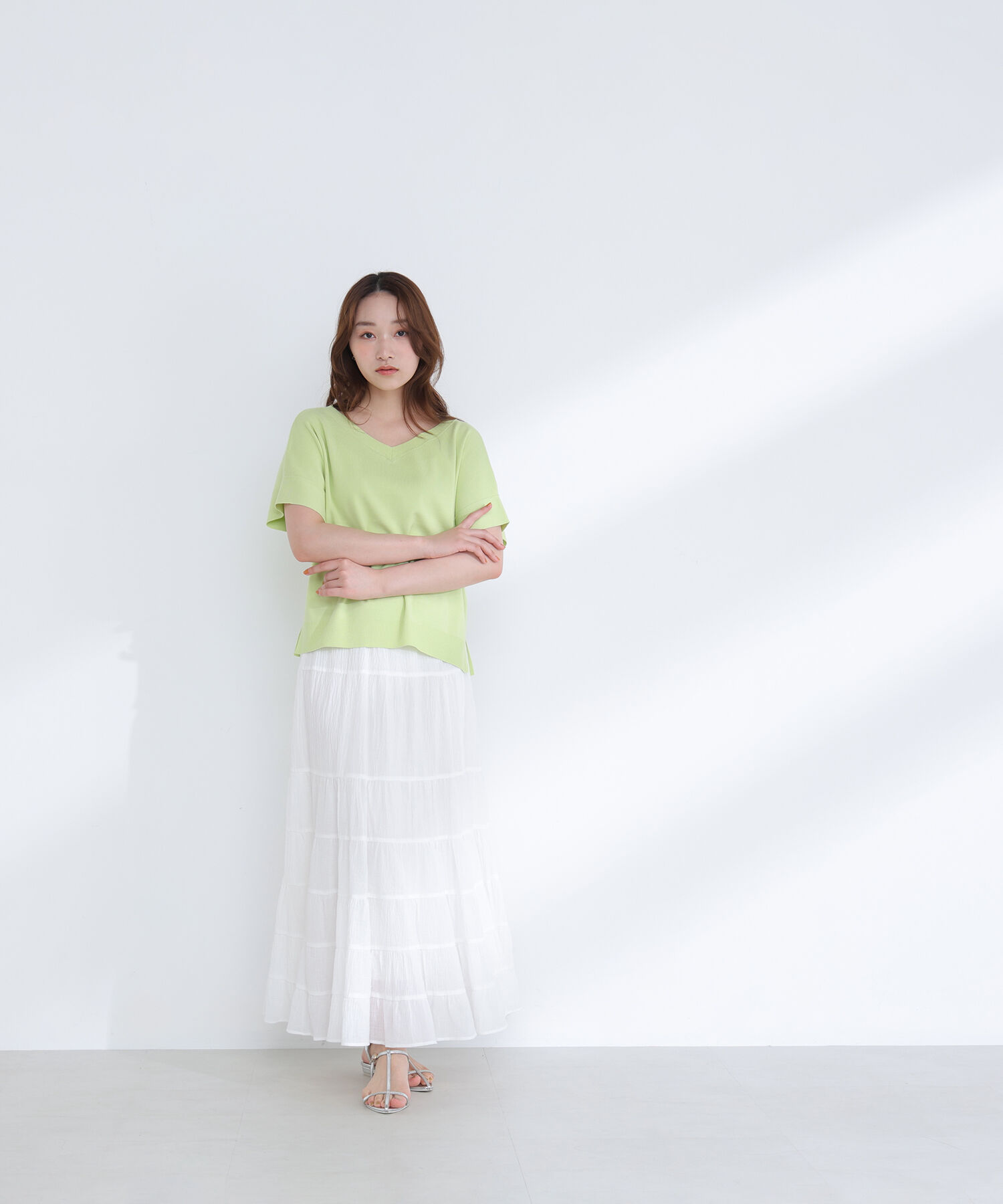  「＜sweet掲載＞総針ベーシック Vネックニット」|ニット・セーター|