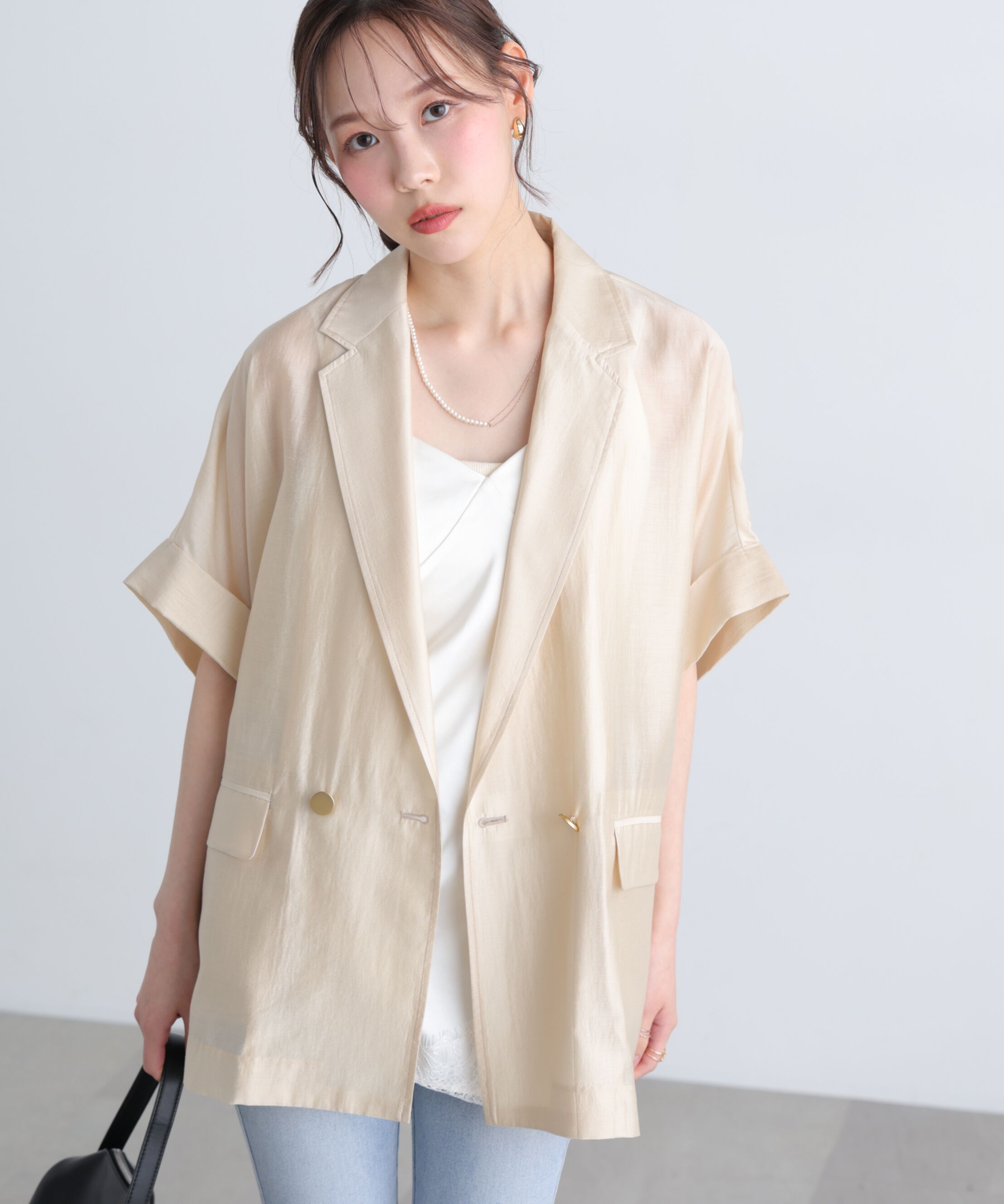  「〈MFM〉金ボタンシアー半袖ジャケット」|その他|