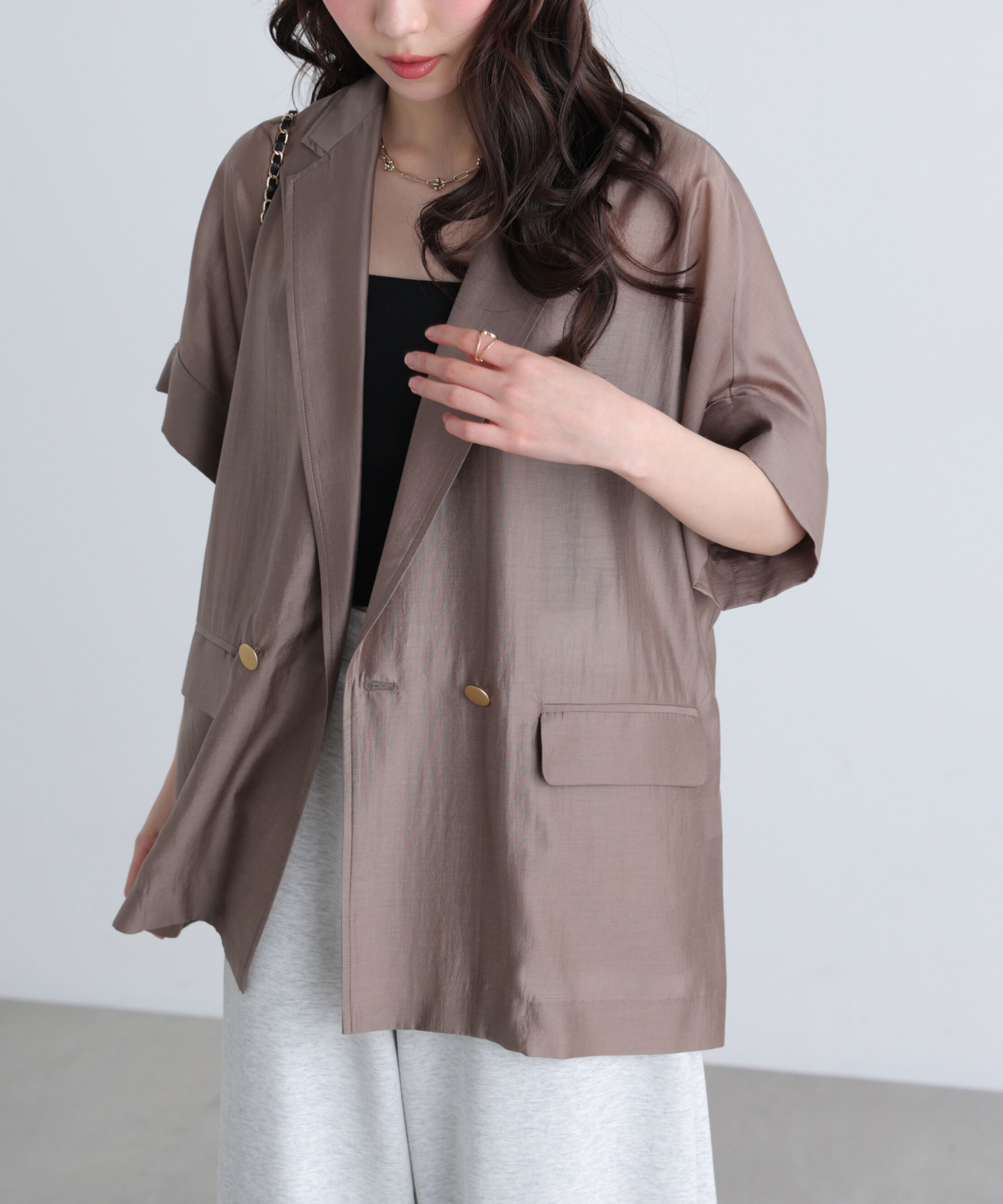  「〈MFM〉金ボタンシアー半袖ジャケット」|その他|