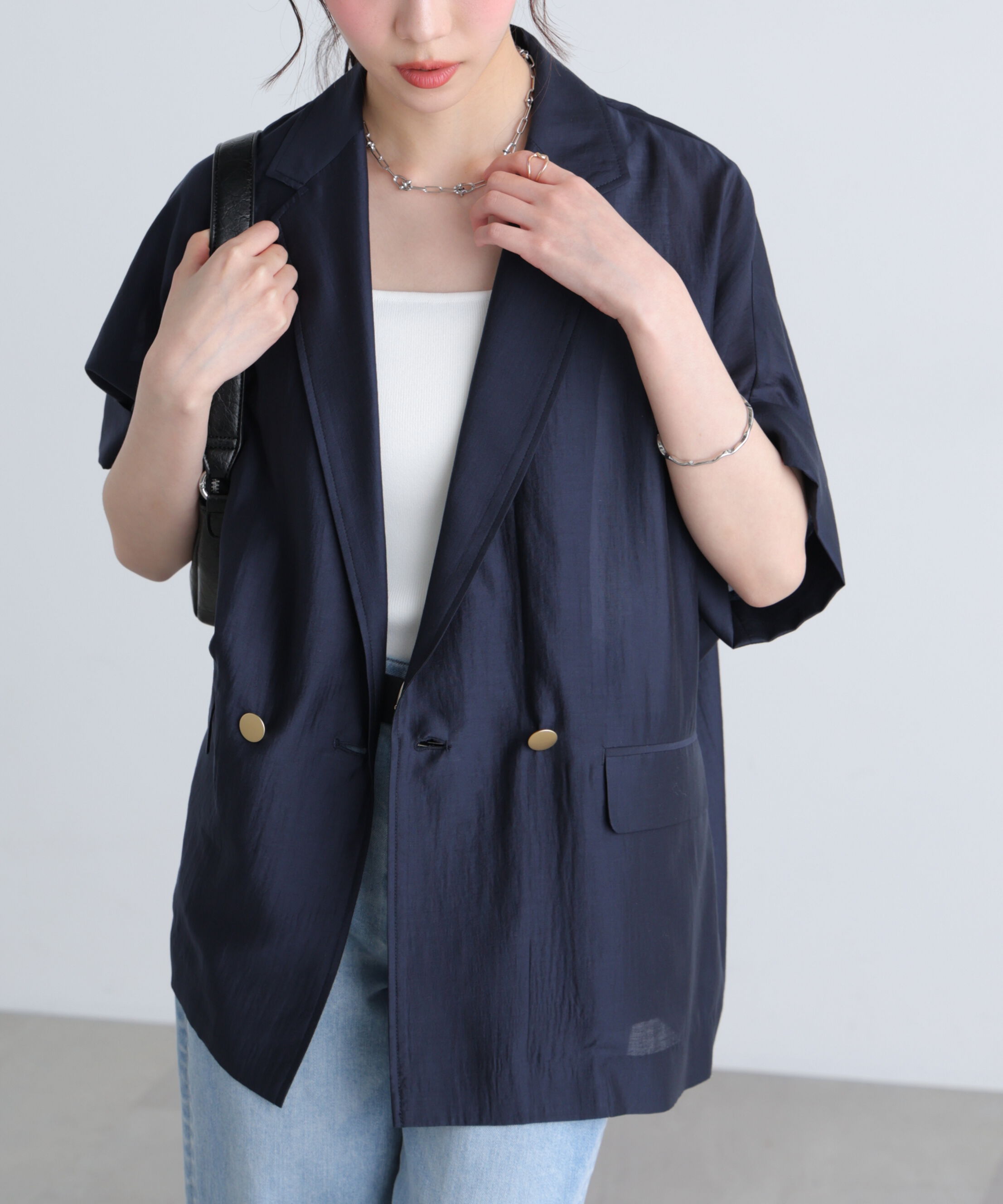  「〈MFM〉金ボタンシアー半袖ジャケット」|その他|