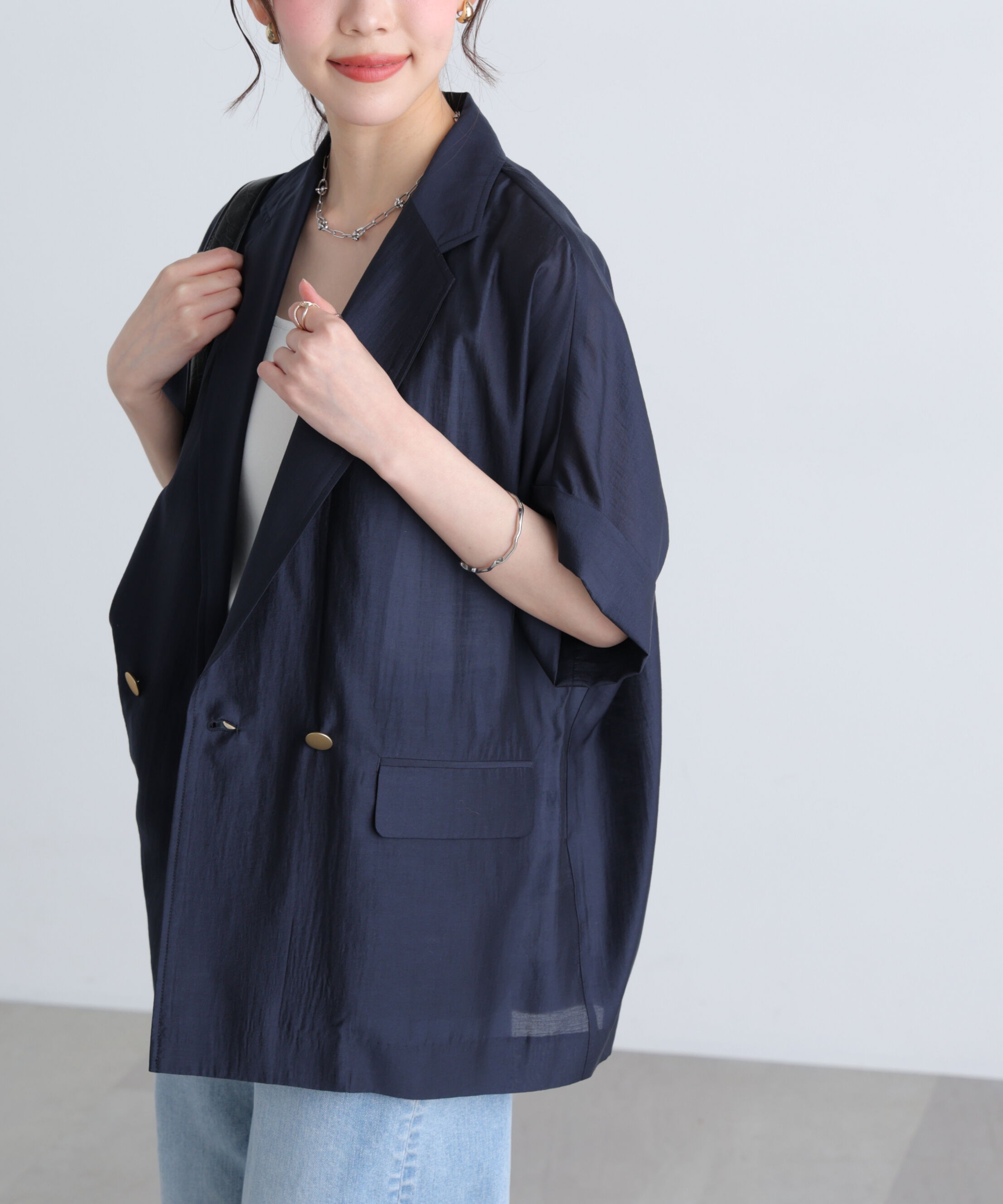  「〈MFM〉金ボタンシアー半袖ジャケット」|その他|