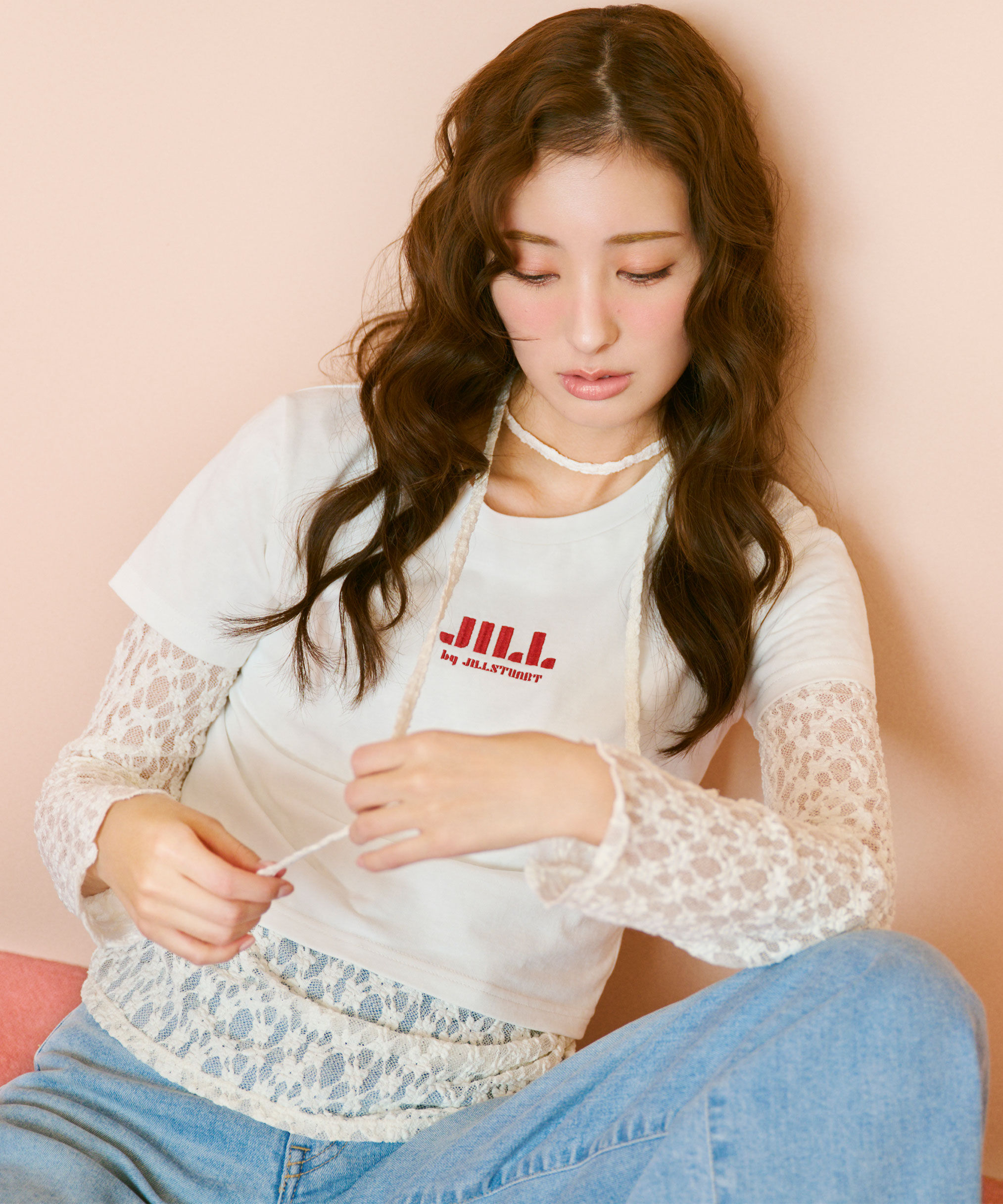  「チョーカー付きレースカットソー」|Tシャツ・カットソー|