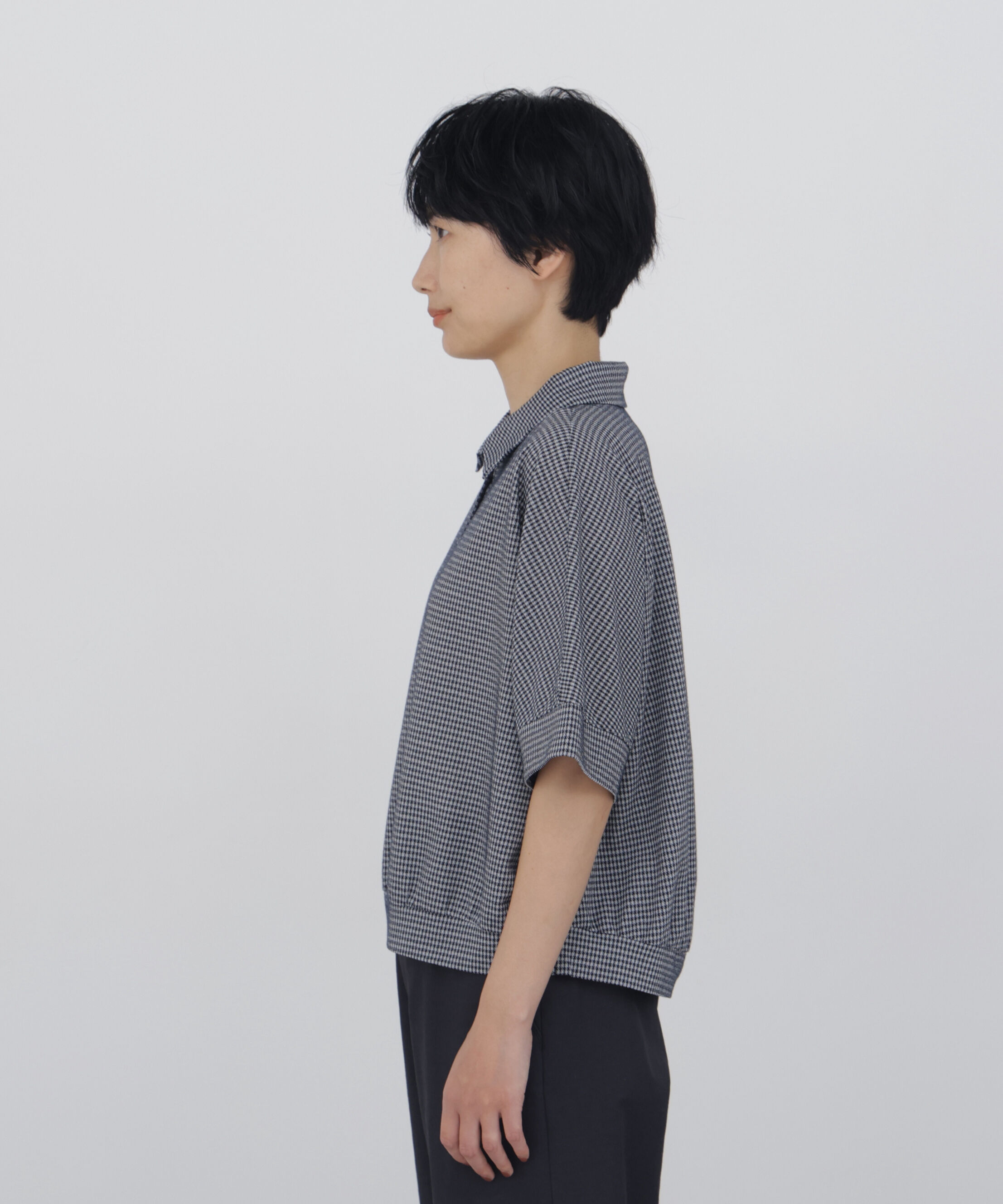  「◆《接触冷感》 フィンリーチェック衿付きカットソー」|Tシャツ・カットソー|