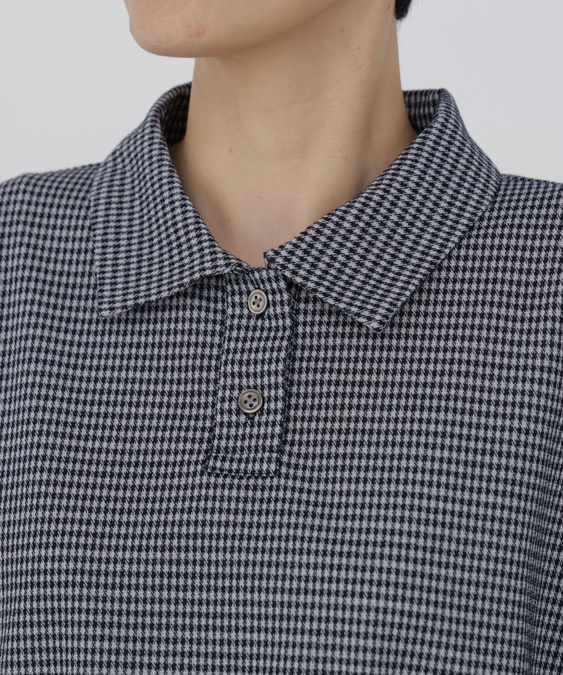  「◆《接触冷感》 フィンリーチェック衿付きカットソー」|Tシャツ・カットソー|