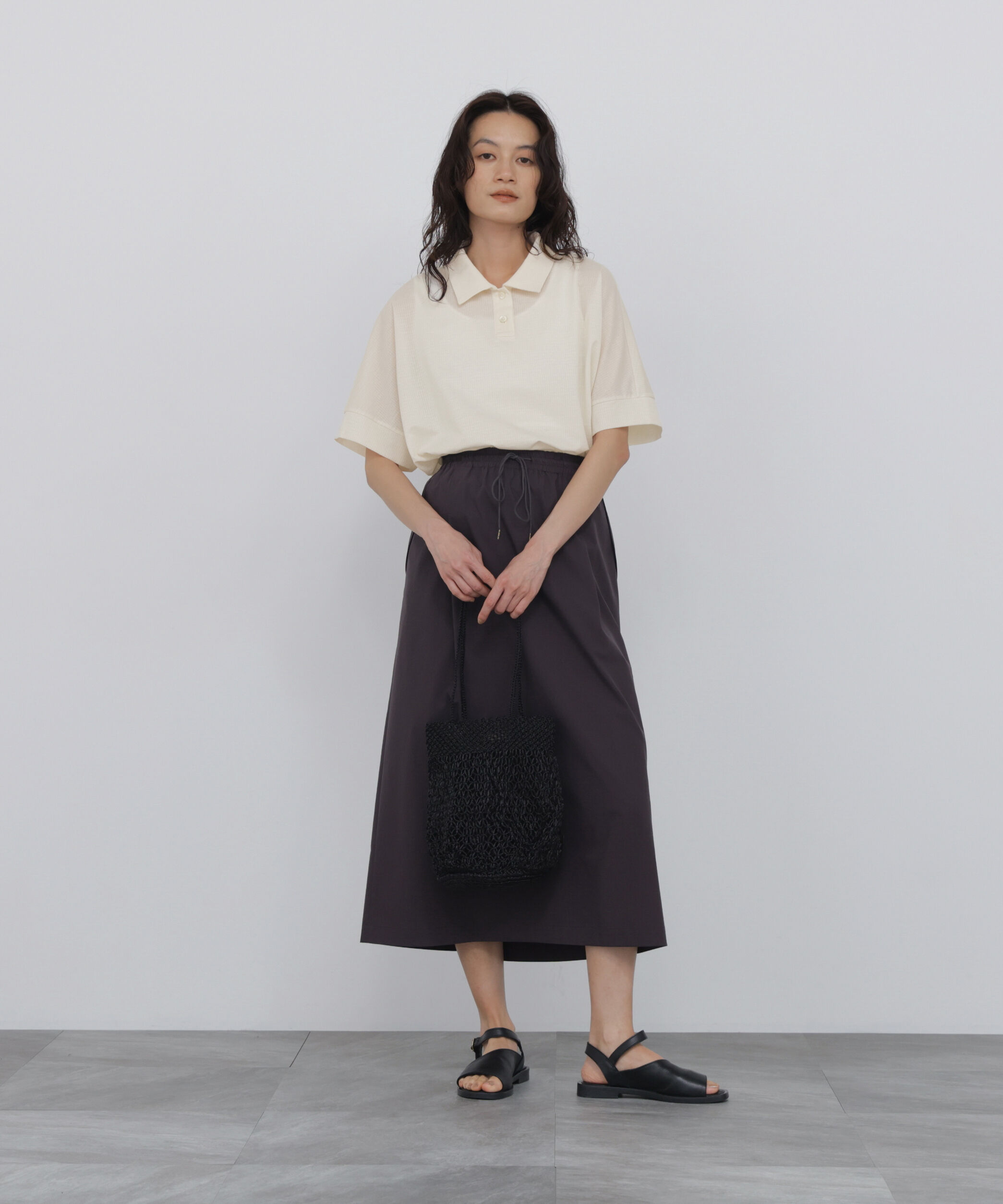  「◆《接触冷感》 フィンリーチェック衿付きカットソー」|Tシャツ・カットソー|